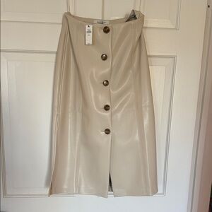 Banana Republic Cream Button-Front Pencil Skirt